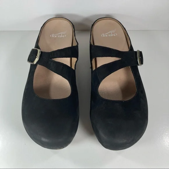 Dansko Britney Burnished Nubuck Black Leather Clogs Women’s Sz EU 42 US 11.5-12 - Picture 4 of 9